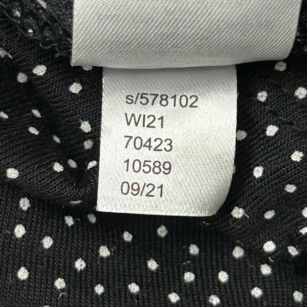 LOFT Black White Micro Polka Dot Blouse M Long Sleeve Business Casual Career - Picture 6 of 13